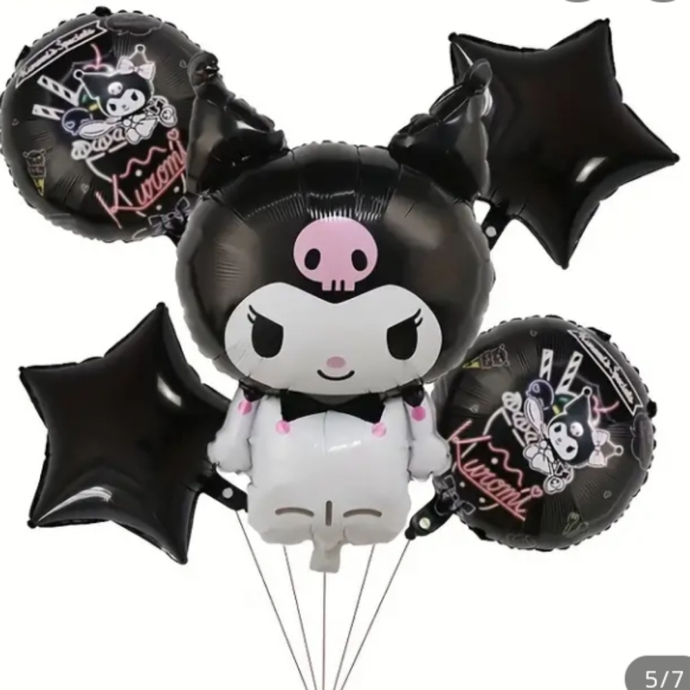 Sanrio Hello Kitty Kuromi Kawaii  5pcs Party Balloon Set